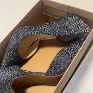 Jessica Simpson- denim snake print heels